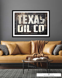 Texas Wall Art Oil Field Decor - TX Oil Co Poster Print