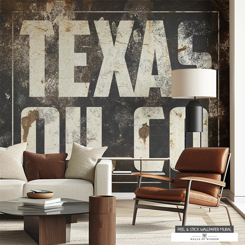 Texas Oil Industry Admiration with Texas-Themed Peel & Stick Mural.