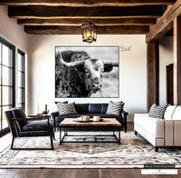 Western Longhorn Wallpaper - Texas Longhorn Wall Art Mural Peel and Stick