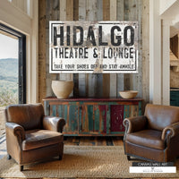 Personalized Home Theater Decor Wall Art Canvas - Last Name Sign