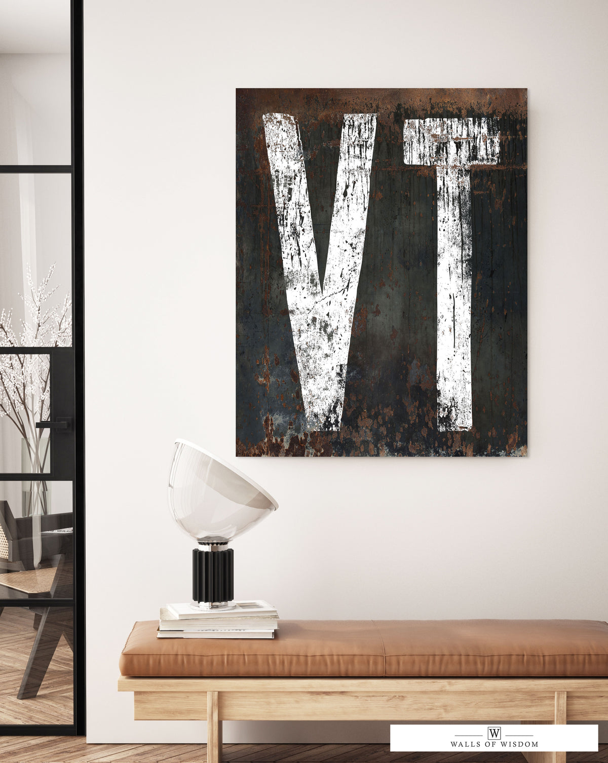 Mountain Chic: Vintage Vermont Home State Rustic Western Canvas Art Print