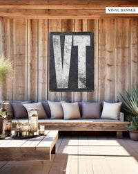 Durable Vermont Family Sign Tapestry: Weather-Resistant Decor for Backyard or Garden Art"