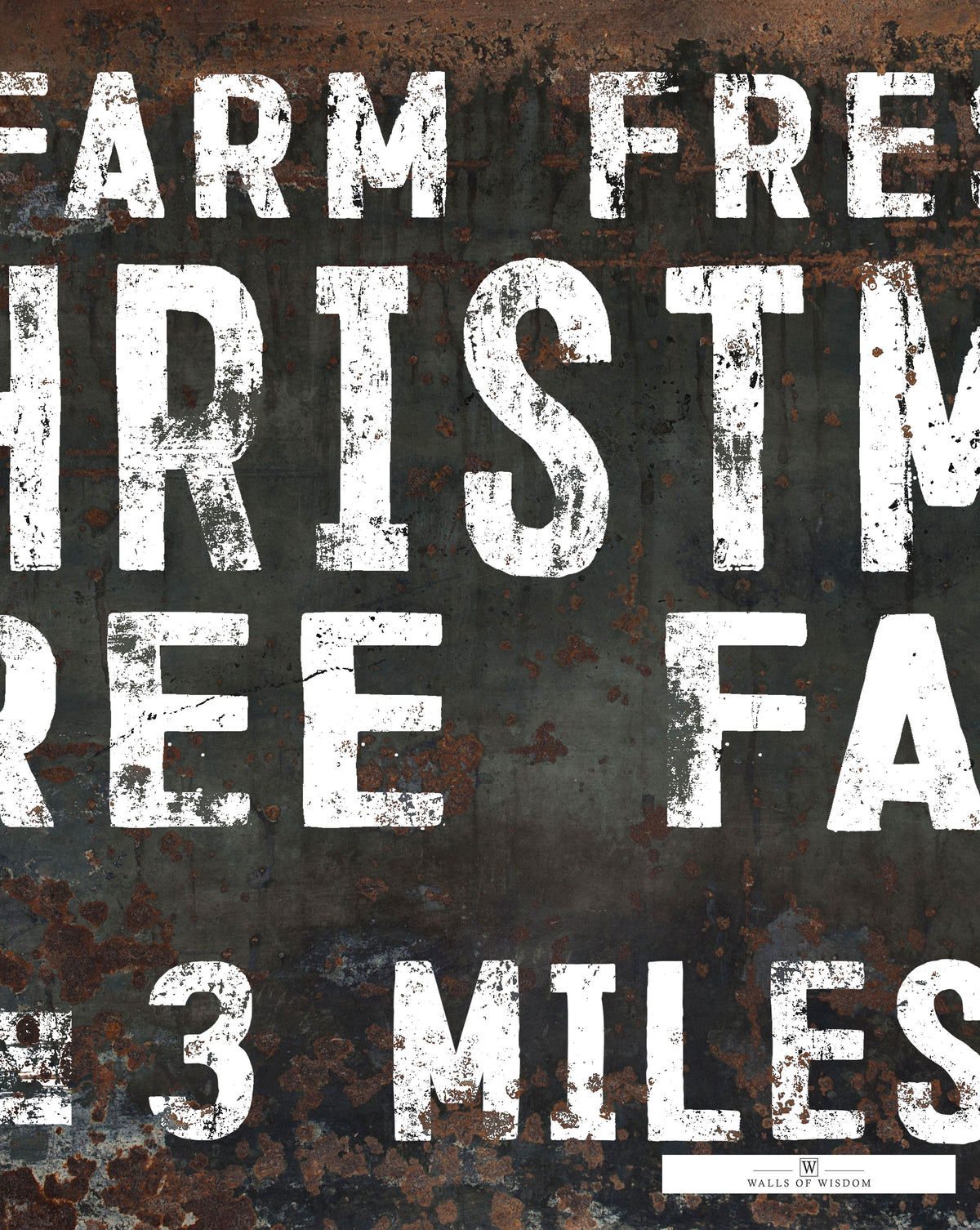 Farm Fresh Christmas Trees Farmhouse Canvas Wall Art -  Vintage Holiday Signs