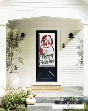 Vintage Santa Christmas Sign - Weather-Resistant Outdoor Porch Farmhouse Decor