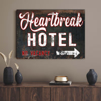 Rustic Western boho canvas print featuring a faded black heart and vintage-inspired distressed design western bar.