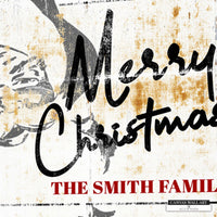 Vintage Santa Western Christmas Sign - Custom Canvas Name Holiday Decor
