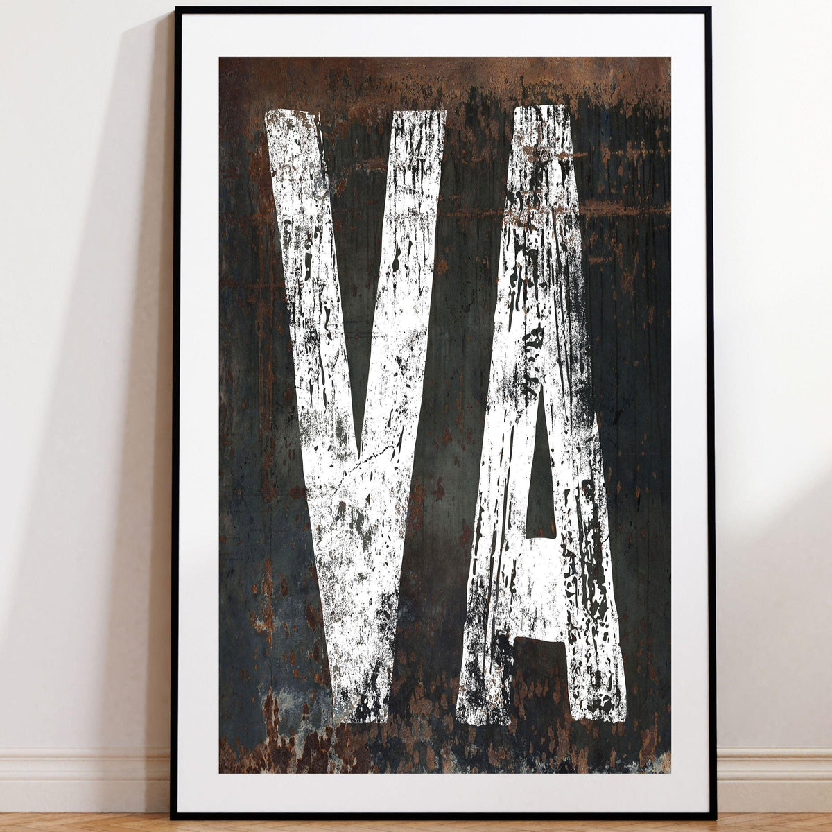 Virginia Native Home State Rustic Poster Print - VA State Sign Southwest Print Wall Art