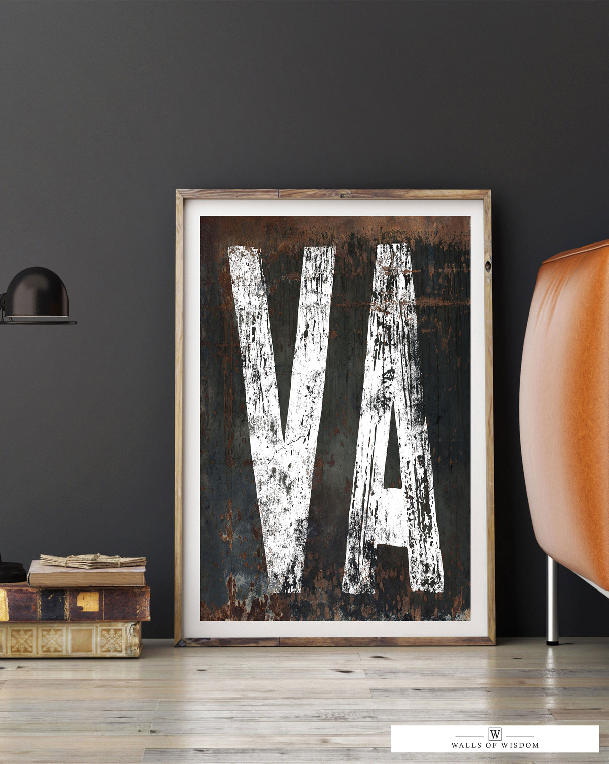 Virginia Native Home State Rustic Poster Print - VA State Sign Southwest Print Wall Art