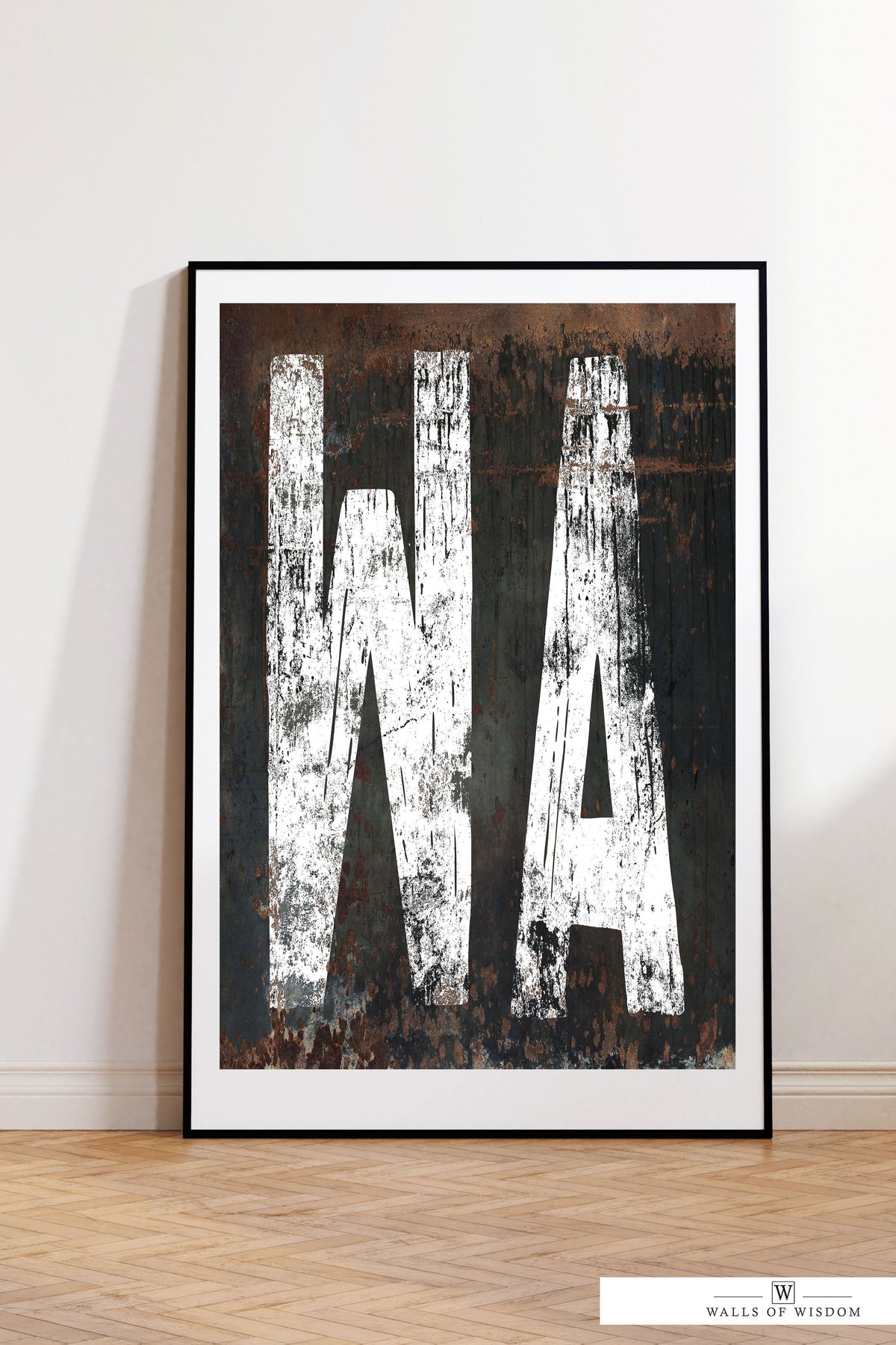 Washington Home State Typographic Poster Print - WA State Sign Rustic Western Print Wall Art