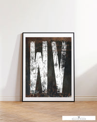 West Virginia Home State Rustic Poster Print - WV State Sign Western Typography Print Wall Art