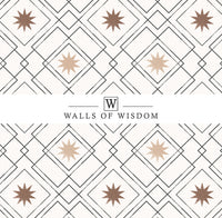 Modern Western Geometric Removable Wallpaper: Black, Cream & Brown Western Stars