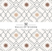 Modern Western Geometric Removable Wallpaper: Black, Cream & Brown Western Stars