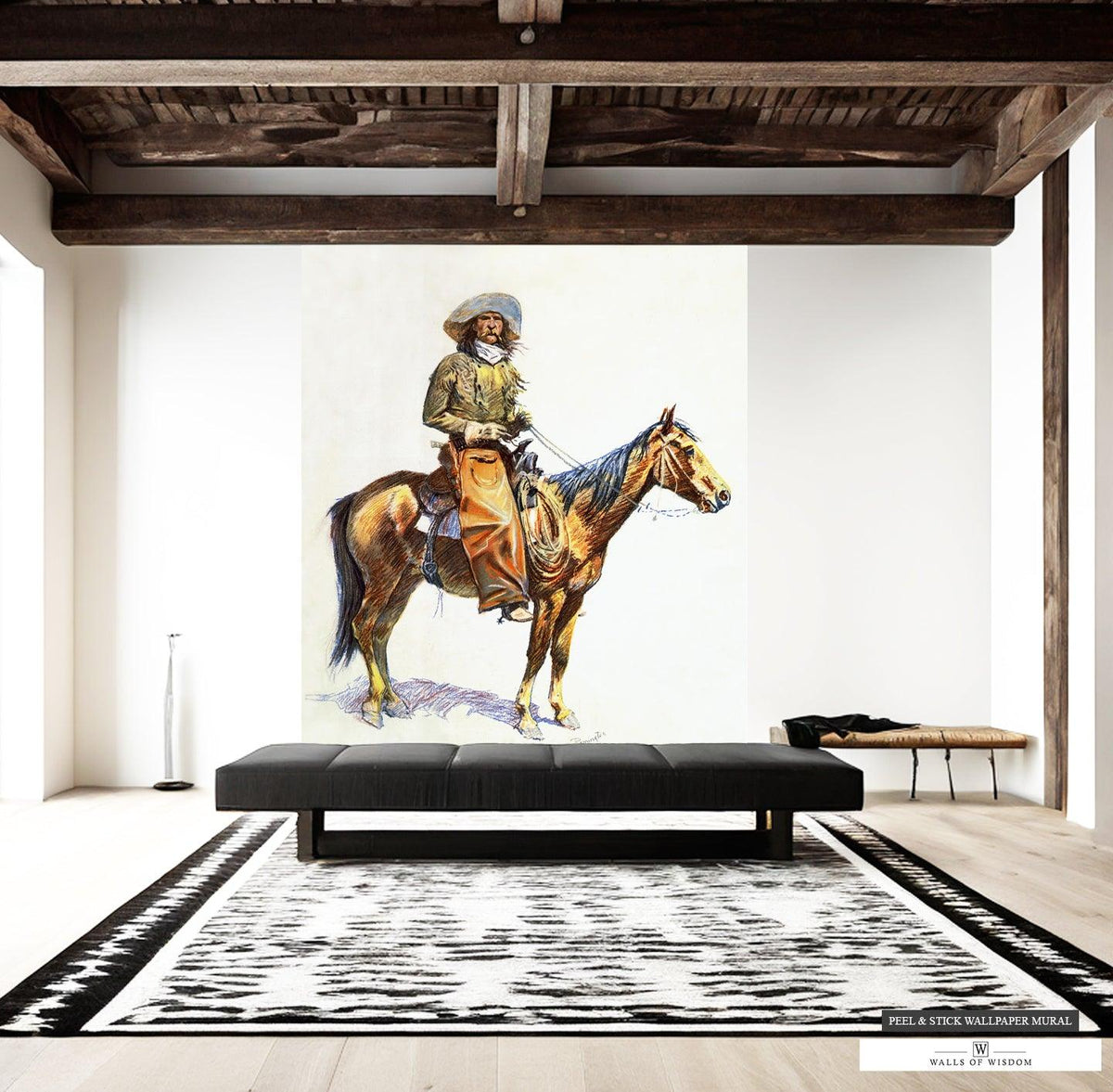 Dynamic Western scene by Frederic Remington in a modern wallpaper format.