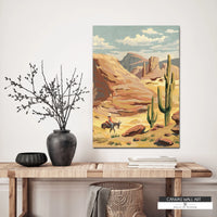Painted Desert Scene wall Art for Rustic western Homes.