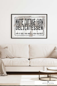 White Cottage Farm Poster Print - Farmhouse Wall Art