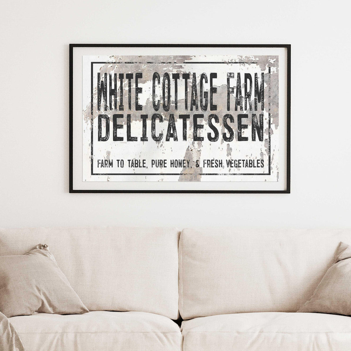 White Cottage Farm Poster Print - Farmhouse Wall Art