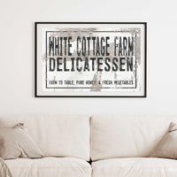 White Cottage Farm Poster Print - Farmhouse Wall Art