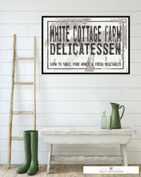 White Cottage Farm Poster Print - Farmhouse Wall Art