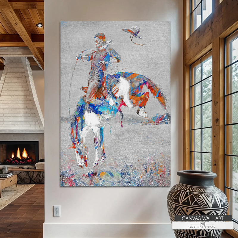 Wild Cowboy modern Wild West canvas print with bold urban style