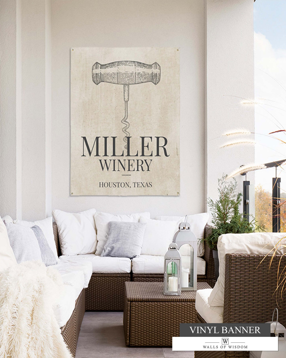 Personalized Winery Patio Decor Vinyl Sign - Waterproof Backyard Vintage Patio Sign for Wine Lovers