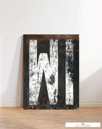 The Heart of the Midwest: Wisconsin Home State Rustic Typography Canvas Wall Art Print