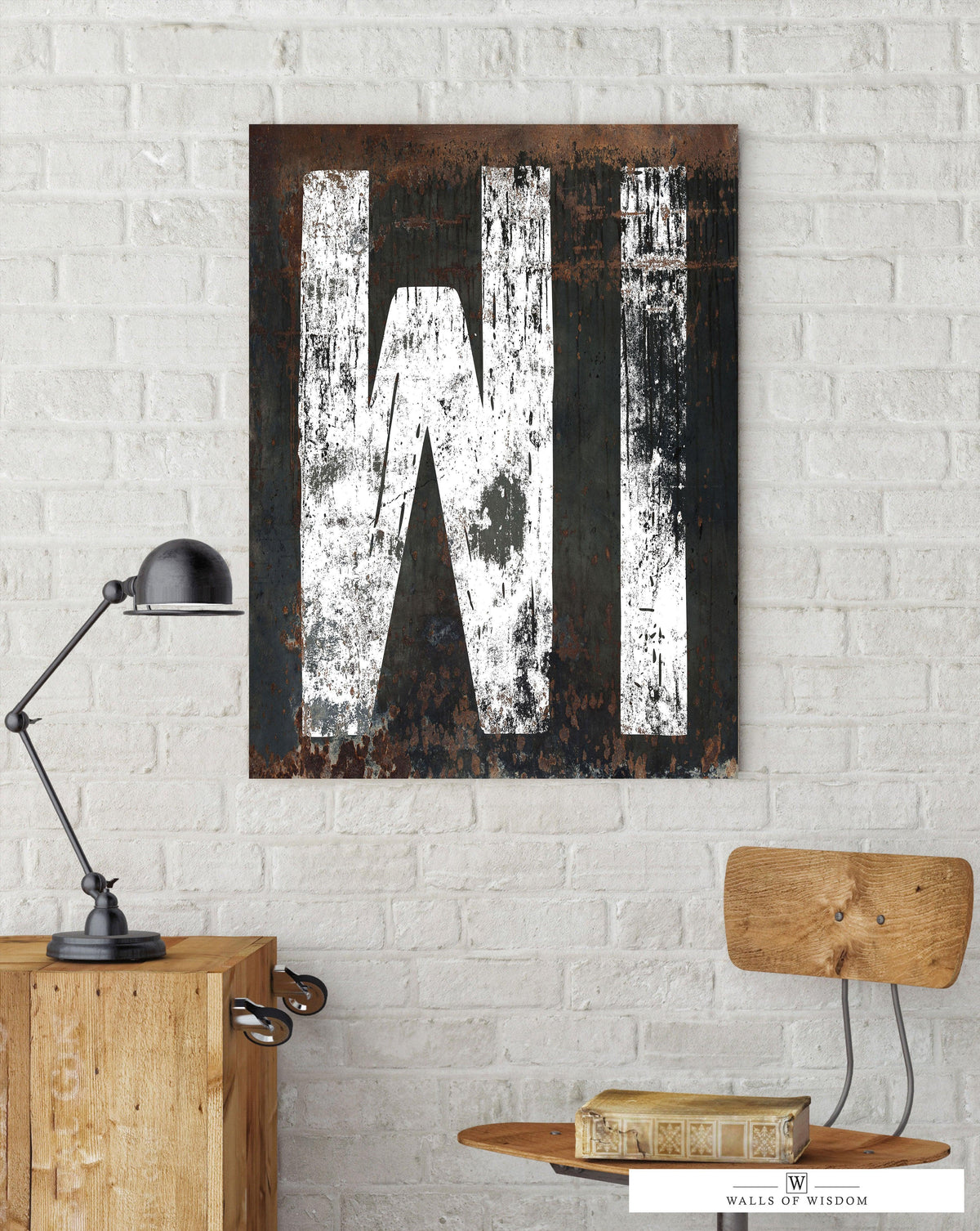 The Heart of the Midwest: Wisconsin Home State Rustic Typography Canvas Wall Art Print