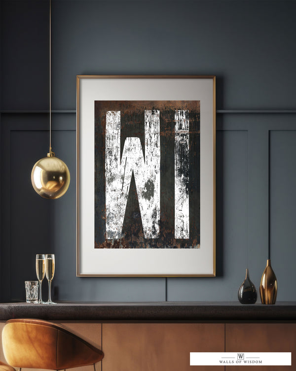 Wisconsin Native Home State Typography Poster Print - WI State Sign Rustic Southwestern Print Wall Art