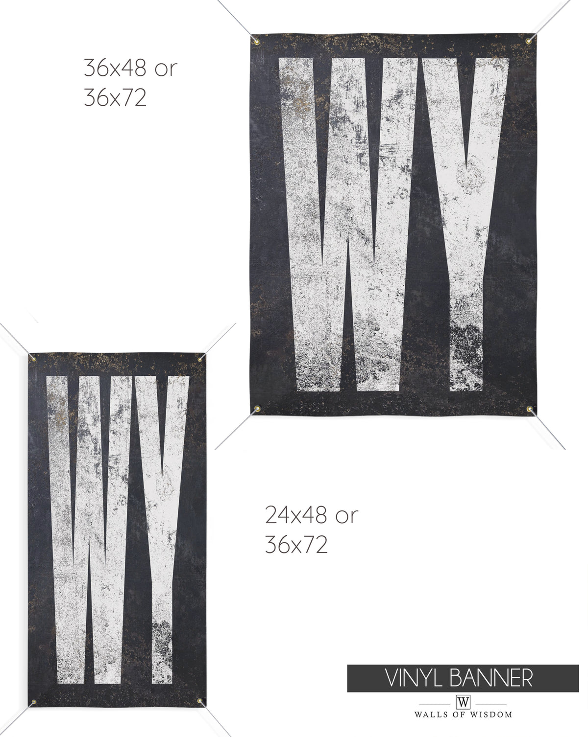 Wyoming Durable Vinyl Banner - Weatherproof Outdoor Patio Wall Decor