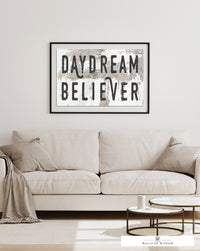 Daydream Believer Chippy Poster Print - Music Quote Wall Art