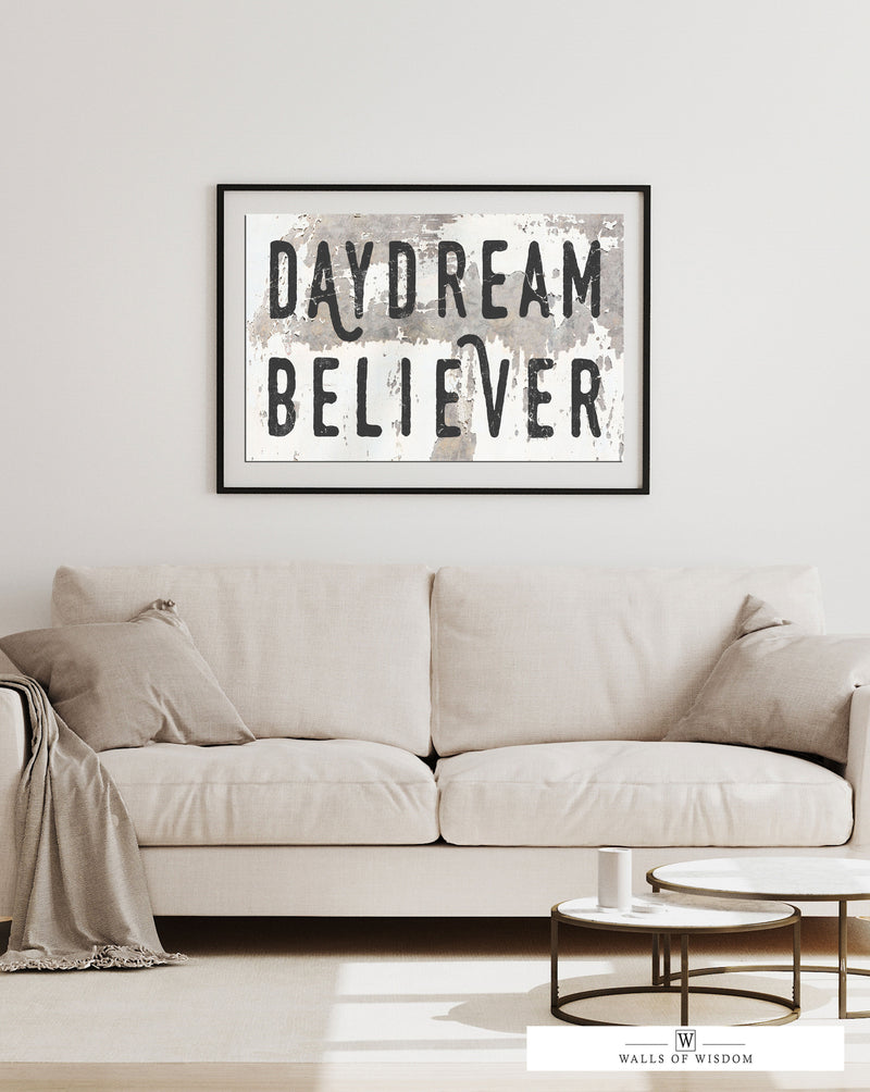 Daydream Believer Chippy Poster Print - Music Quote Wall Art