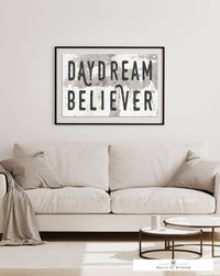 Daydream Believer Chippy Poster Print - Music Quote Wall Art
