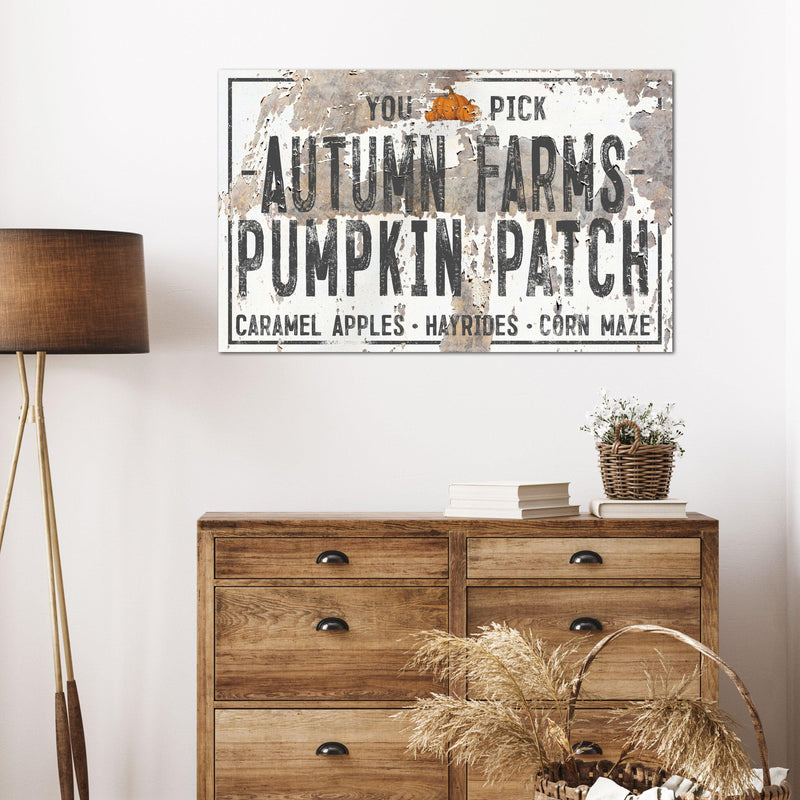 Rustic Pumpkin Patch Canvas Art for Autumn Decor