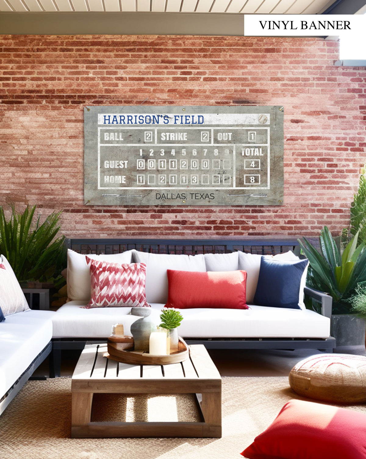 Custom Vintage Baseball Vinyl Banner: Capture the essence of the game with a distressed design for home or outdoor decor.