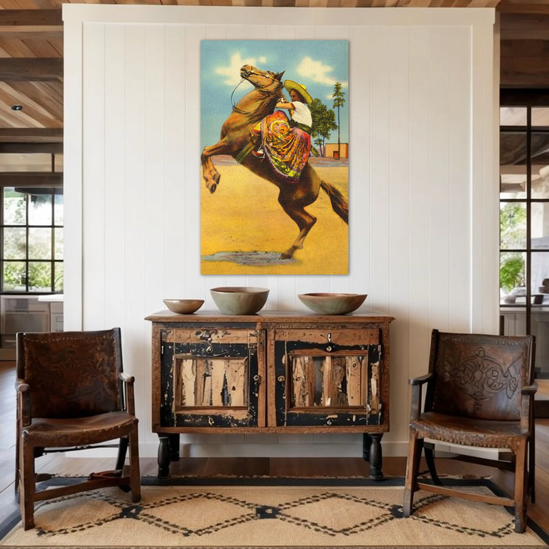 Bella Charra Mexicana artwork featuring a traditional Charra woman, perfect for Western or ranch decor.