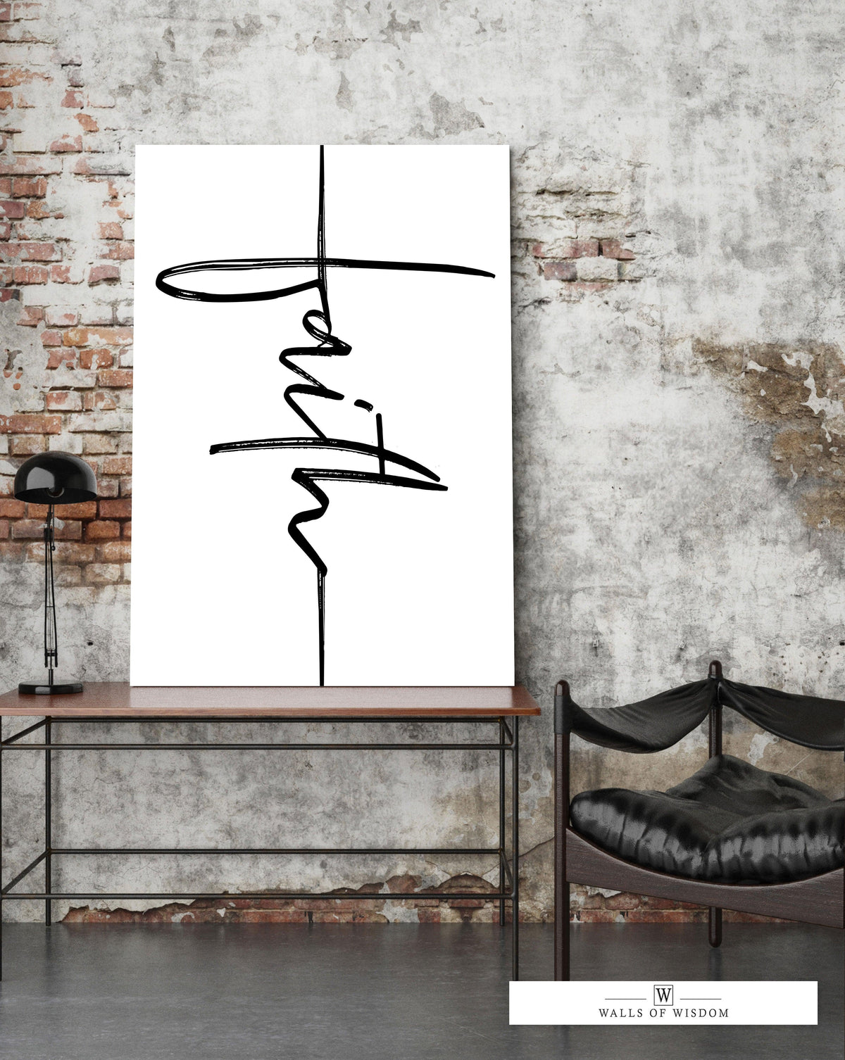 Faith Modern Wall Art - Large Modern Farmhouse Wall Decor Word Art