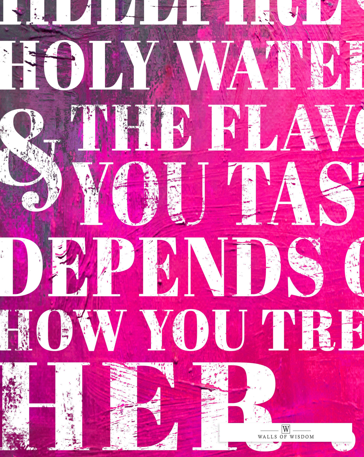 She is Hellfire and Holy Water Bright Pink Motivational Wall Art -  Inspirational Quote Canvas Print