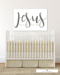 Jesus Loves Me Baby Room Over Crib Art - Christian Nursery Decor