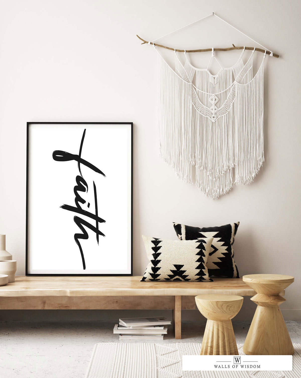 Faith Typography Poster Wall Art  - Christian Motivational Print Art