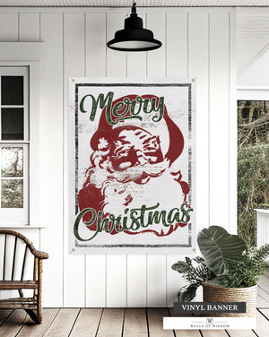 Vintage Santa Sign for Festive Holiday Decor - outdoor patio decorating