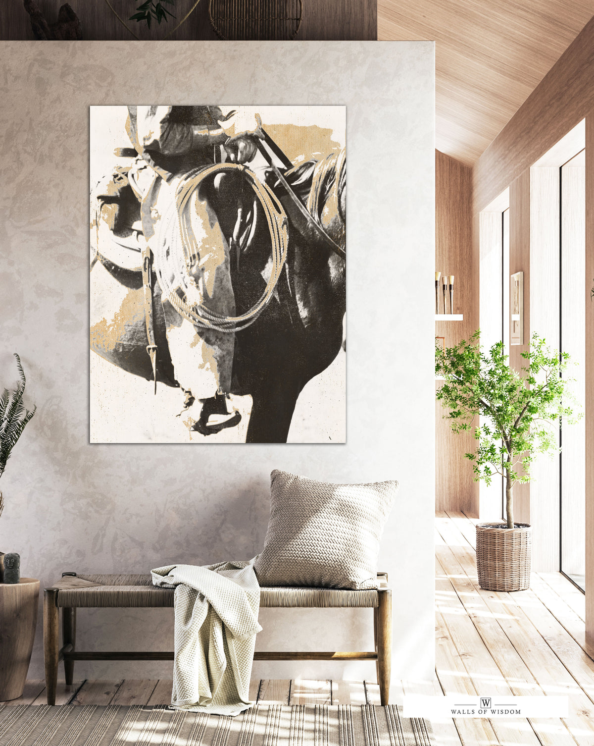 Contemporary Western Cowboy Canvas Print - Southwest Horse & Rider Art