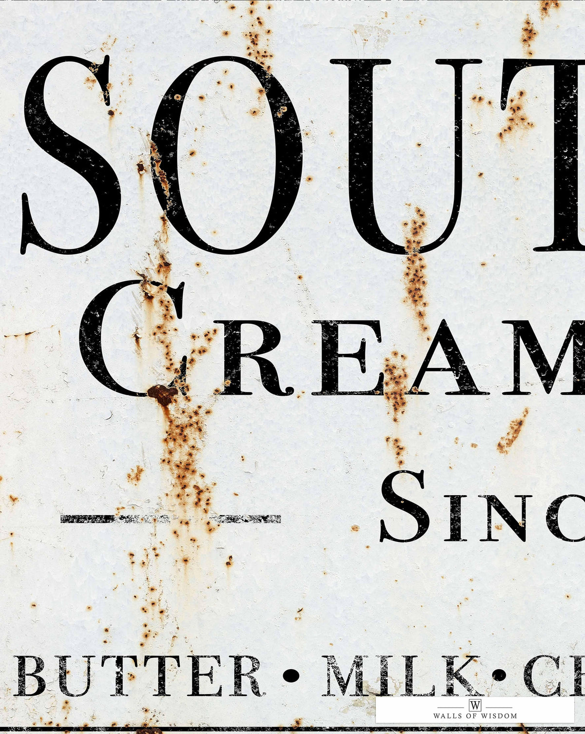 Southern Creamery Co. Vintage Store Sign Poster Print - Rustic Milk and Cream Decor for Kitchen