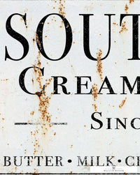 Southern Creamery Co. Vintage Store Sign Poster Print - Rustic Milk and Cream Decor for Kitchen