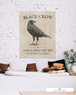 Vintage Halloween Vinyl Sign - Black Crow Inn Outdoor Decor