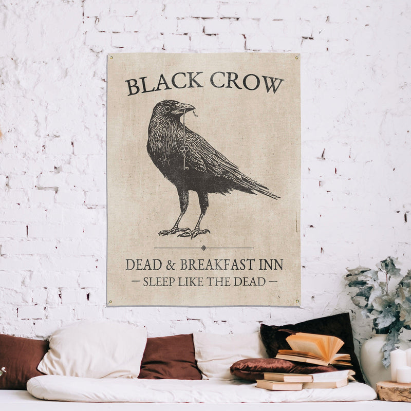 Vintage Halloween Vinyl Sign - Black Crow Inn Outdoor Decor