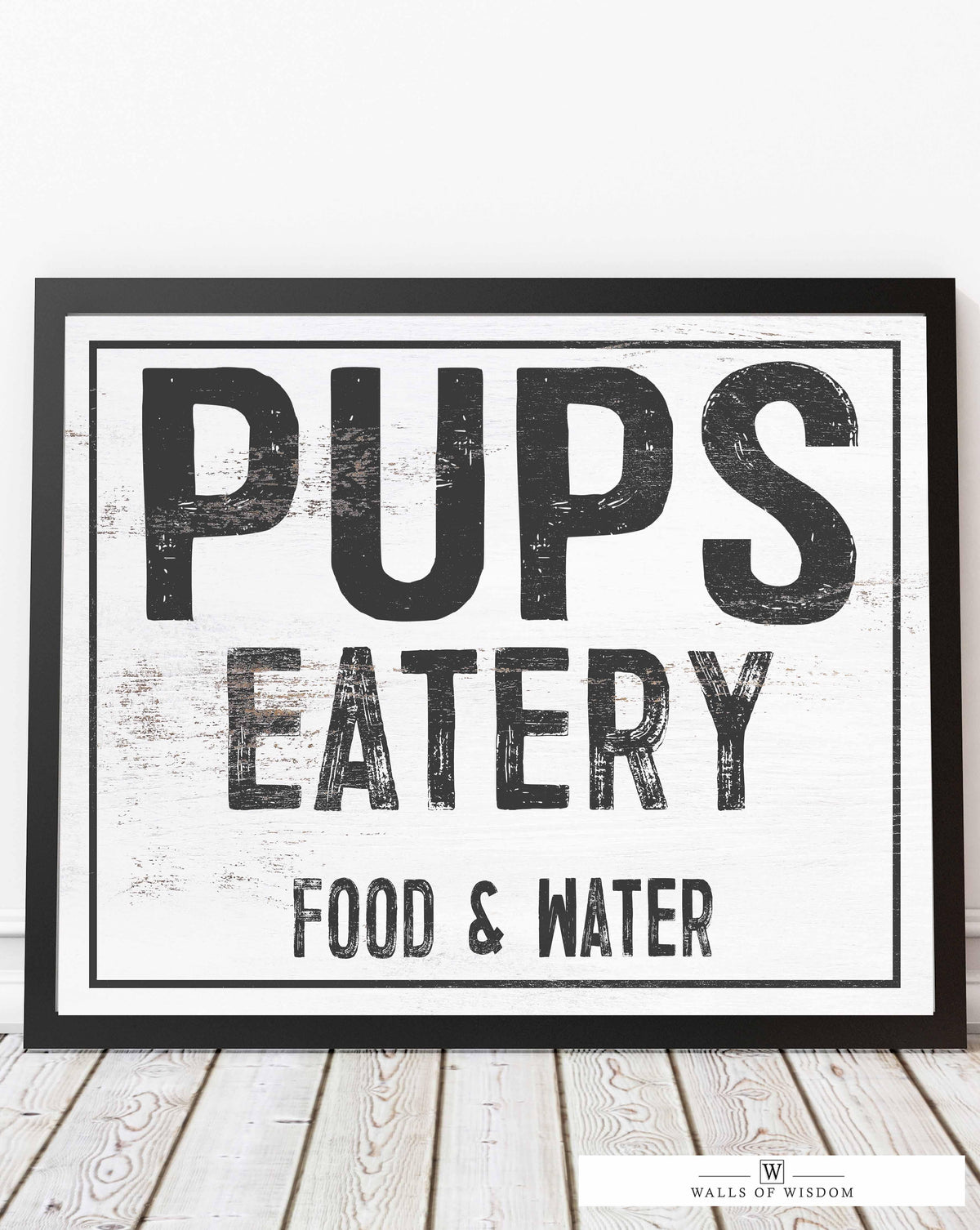 Pups Eatery Dog Room Poster Print - Fur Baby Dog Lover Wall Art