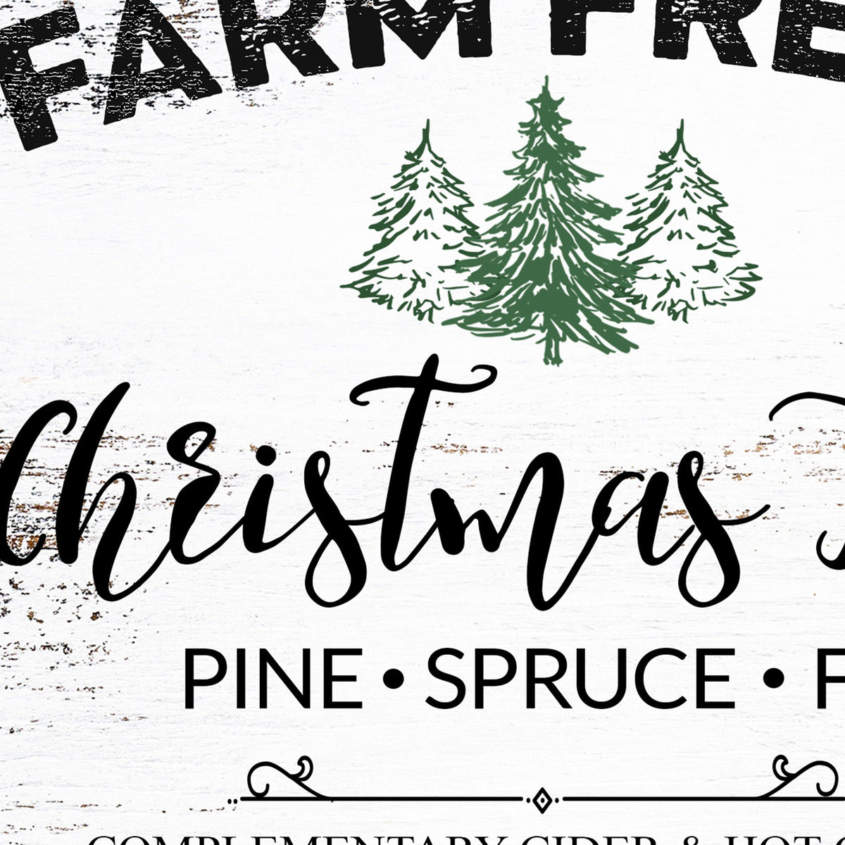 Farm Fresh Christmas Tree Sign - Farmhouse Christmas Wall Art