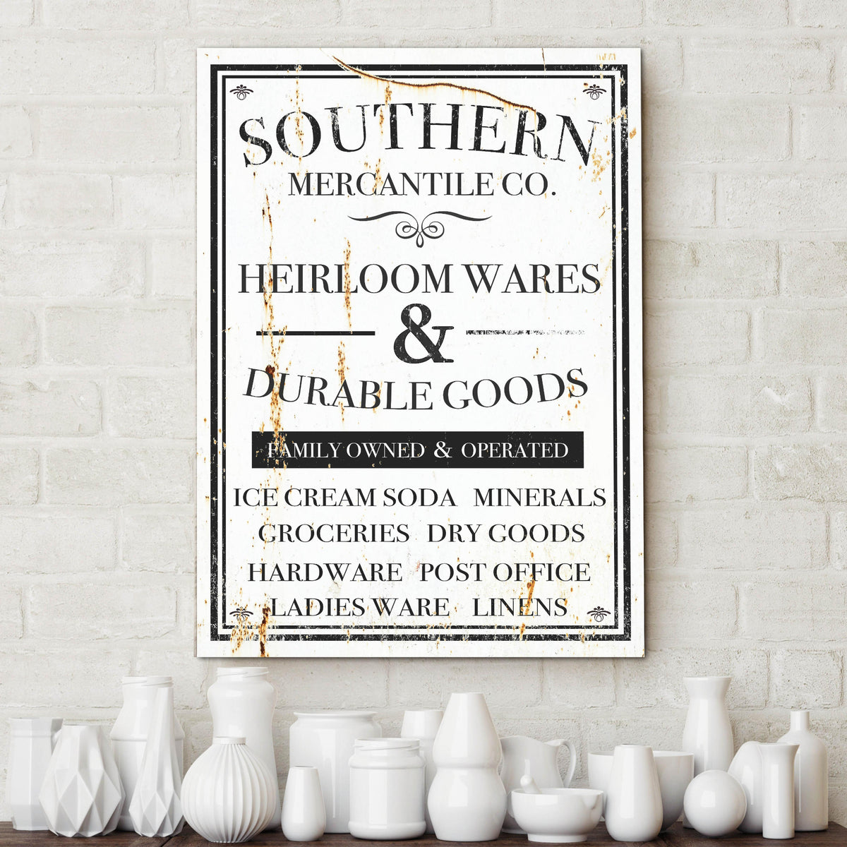 Southern Mercantile Co. Canvas Sign -  Vintage Signs for Kitchen