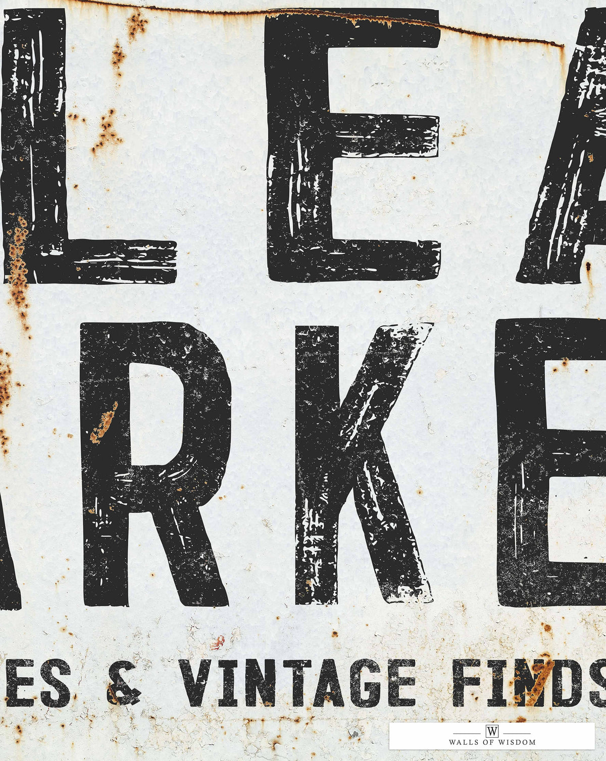 Antique Flea Market Canvas Sign - Vintage Finds, Distressed Trades Days Decor