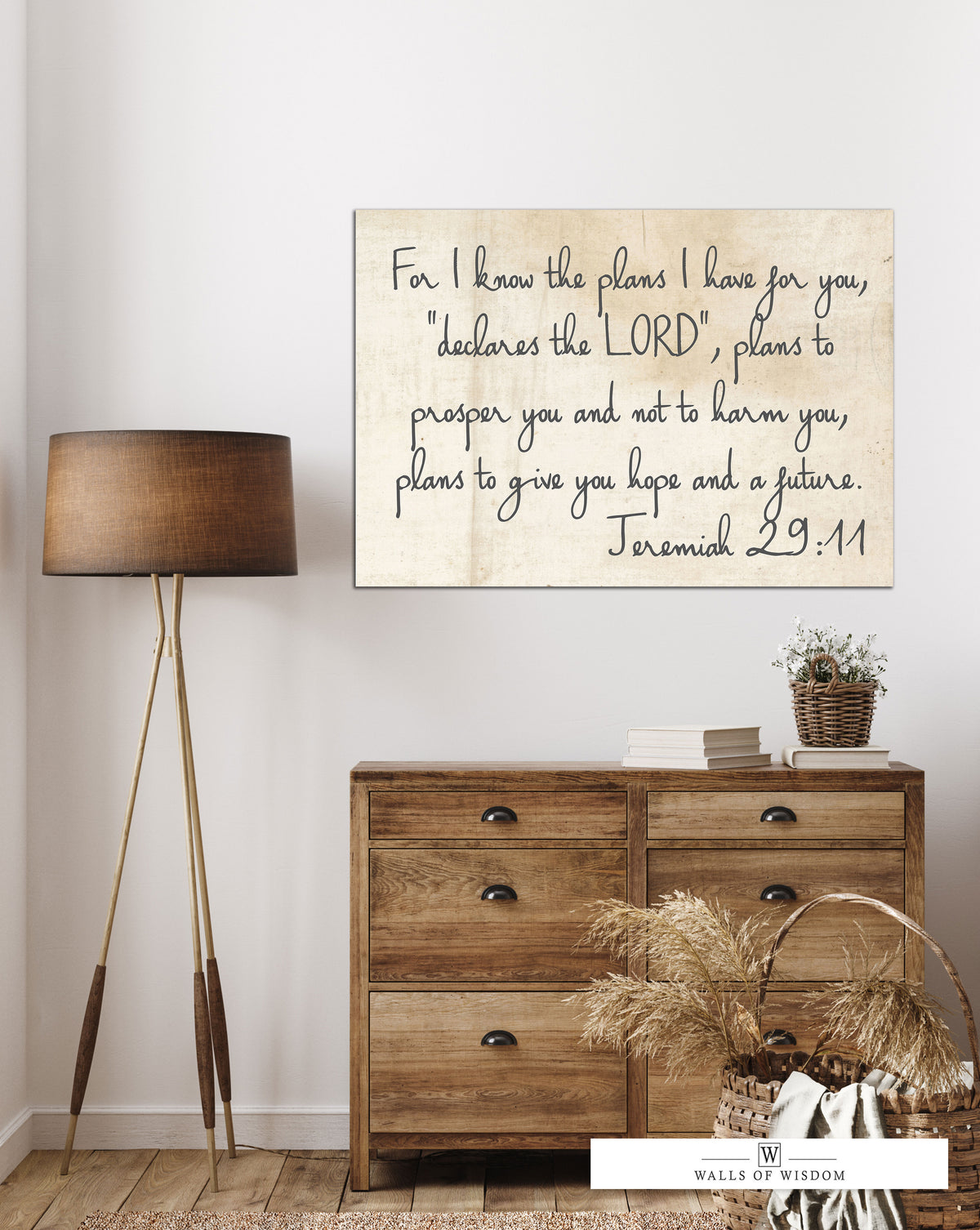 Jeremiah 29:11  Farmhouse Decor Wall Art - I know the plans I have for you