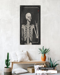 Spooky Skeleton Halloween Outdoor Porch Sign - Patio Decor Vinyl Sign